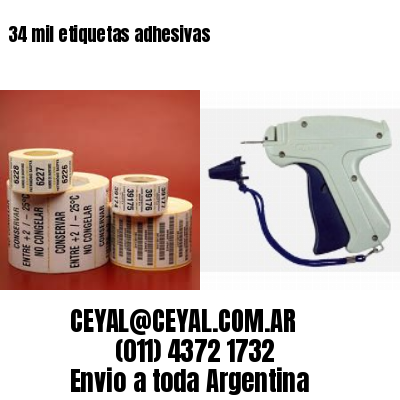 34 mil etiquetas adhesivas