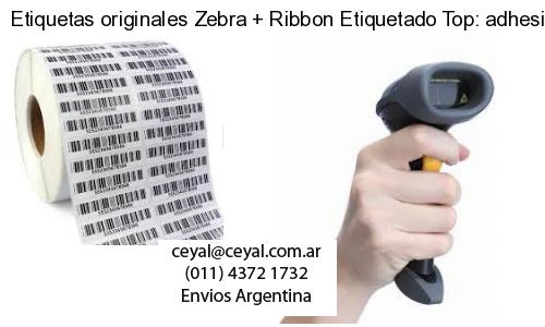 Etiquetas originales Zebra   Ribbon Etiquetado Top: adhesivo   ribbo