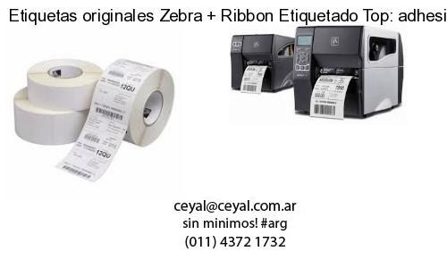Etiquetas originales Zebra   Ribbon Etiquetado Top: adhesivo   ribbo