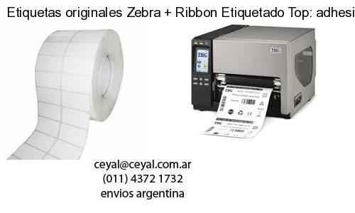 Etiquetas originales Zebra   Ribbon Etiquetado Top: adhesivo   ribbo