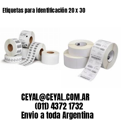Etiquetas para identificación 20 x 30