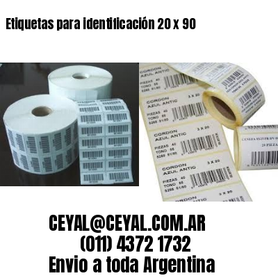 Etiquetas para identificación 20 x 90	