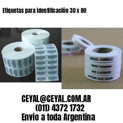 Etiquetas para identificación 30 x 80