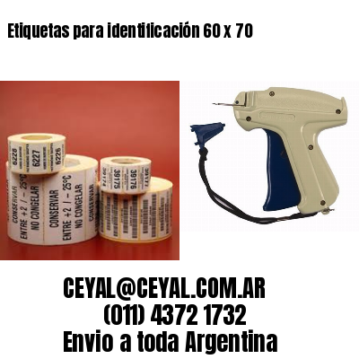 Etiquetas para identificación 60 x 70