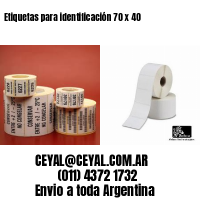 Etiquetas para identificación 70 x 40	