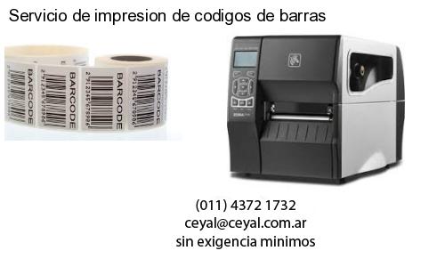 Servicio de impresion de codigos de barras
