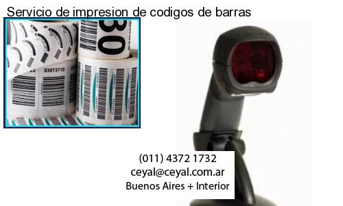 Servicio de impresion de codigos de barras