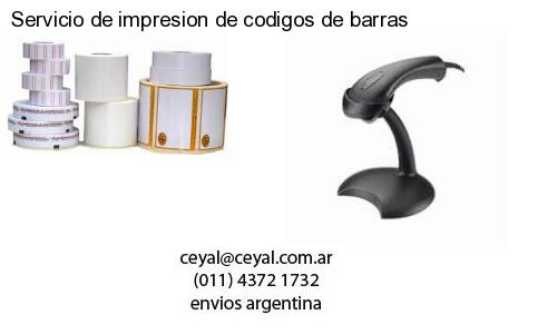 Servicio de impresion de codigos de barras