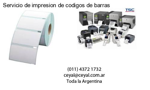 Servicio de impresion de codigos de barras
