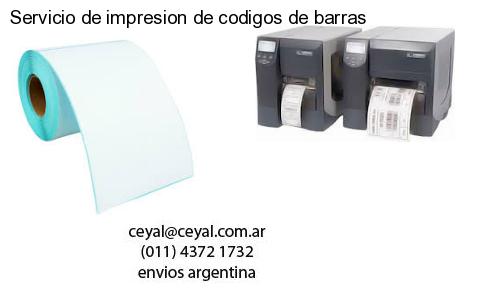 Servicio de impresion de codigos de barras