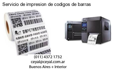 Servicio de impresion de codigos de barras