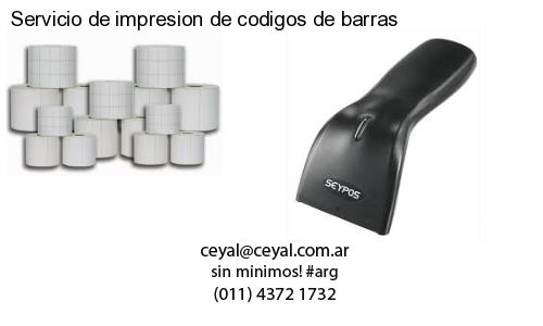 Servicio de impresion de codigos de barras