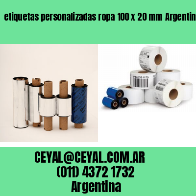 etiquetas personalizadas ropa 100 x 20 mm	Argentina