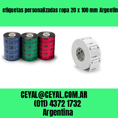 etiquetas personalizadas ropa 20 x 100 mm	Argentina