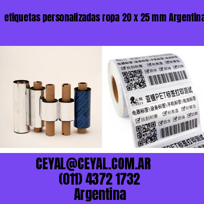 etiquetas personalizadas ropa 20 x 25 mm	Argentina