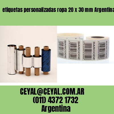 etiquetas personalizadas ropa 20 x 30 mm	Argentina