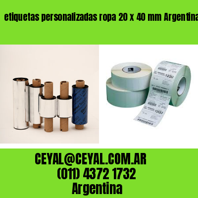 etiquetas personalizadas ropa 20 x 40 mm	Argentina