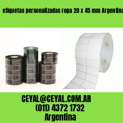 etiquetas personalizadas ropa 20 x 45 mm	Argentina