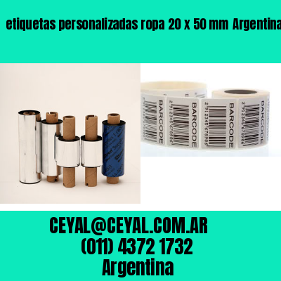 etiquetas personalizadas ropa 20 x 50 mm	Argentina