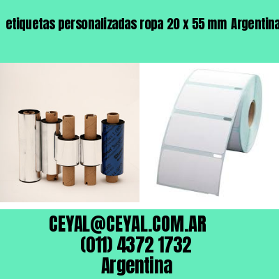 etiquetas personalizadas ropa 20 x 55 mm	Argentina