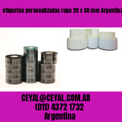 etiquetas personalizadas ropa 20 x 60 mm	Argentina