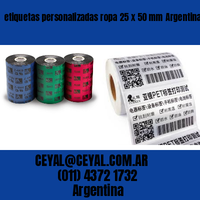 etiquetas personalizadas ropa 25 x 50 mm	Argentina
