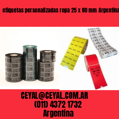 etiquetas personalizadas ropa 25 x 80 mm	Argentina