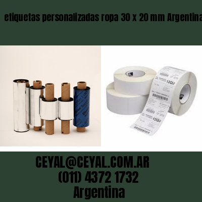 etiquetas personalizadas ropa 30 x 20 mm	Argentina