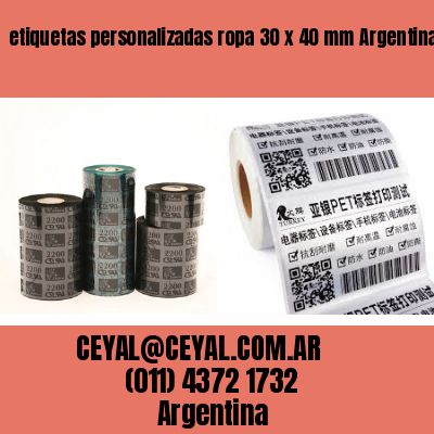 etiquetas personalizadas ropa 30 x 40 mm	Argentina