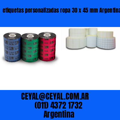 etiquetas personalizadas ropa 30 x 45 mm	Argentina