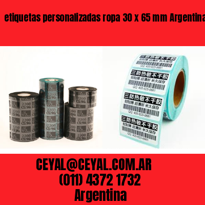 etiquetas personalizadas ropa 30 x 65 mm	Argentina