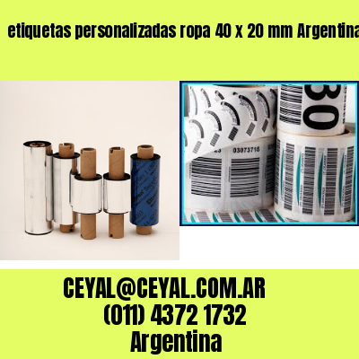 etiquetas personalizadas ropa 40 x 20 mm	Argentina