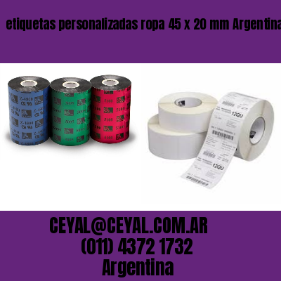 etiquetas personalizadas ropa 45 x 20 mm	Argentina
