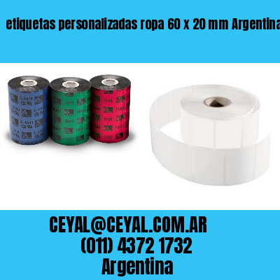etiquetas personalizadas ropa 60 x 20 mm	Argentina