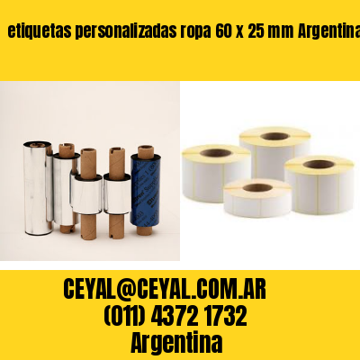 etiquetas personalizadas ropa 60 x 25 mm	Argentina