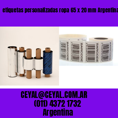 etiquetas personalizadas ropa 65 x 20 mm	Argentina