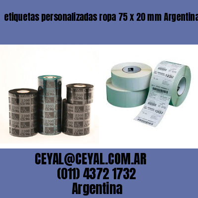 etiquetas personalizadas ropa 75 x 20 mm	Argentina