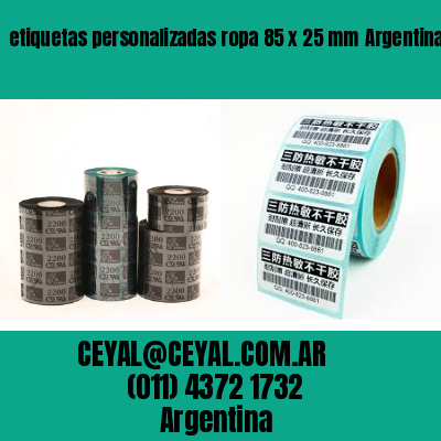 etiquetas personalizadas ropa 85 x 25 mm	Argentina