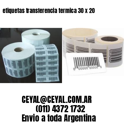 etiquetas transferencia termica 30 x 20