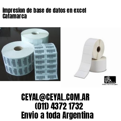 impresion de base de datos en excel Catamarca
