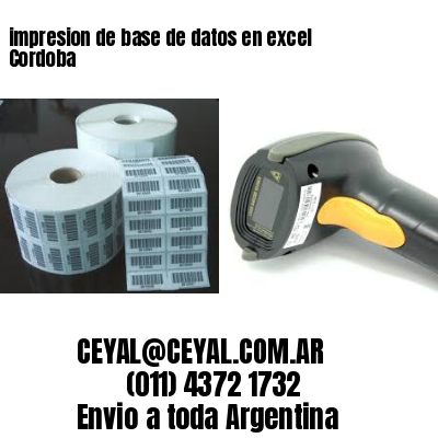 impresion de base de datos en excel Cordoba