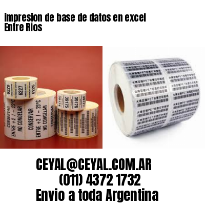 impresion de base de datos en excel Entre Rios