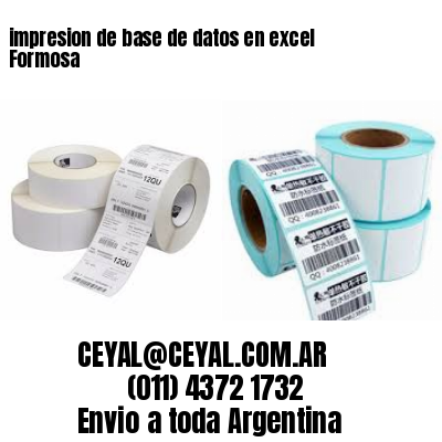 impresion de base de datos en excel Formosa