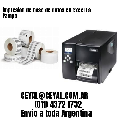 impresion de base de datos en excel La Pampa