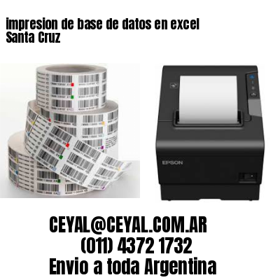 impresion de base de datos en excel Santa Cruz