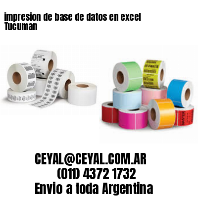 impresion de base de datos en excel Tucuman