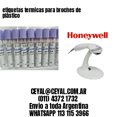 etiquetas termicas para broches de plástico