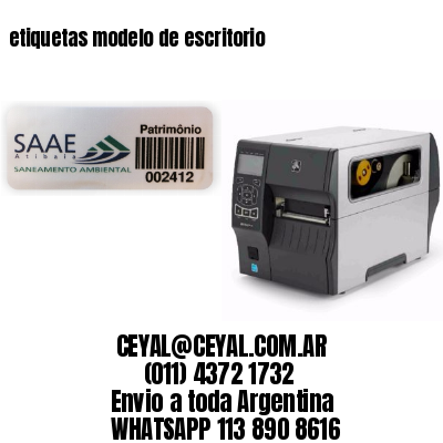 etiquetas modelo de escritorio