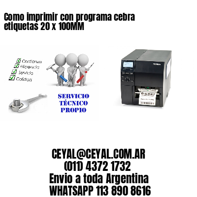 Como imprimir con programa cebra etiquetas 20 x 100MM