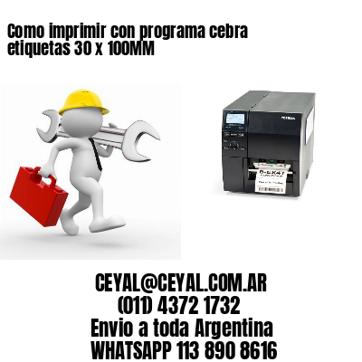 Como imprimir con programa cebra etiquetas 30 x 100MM